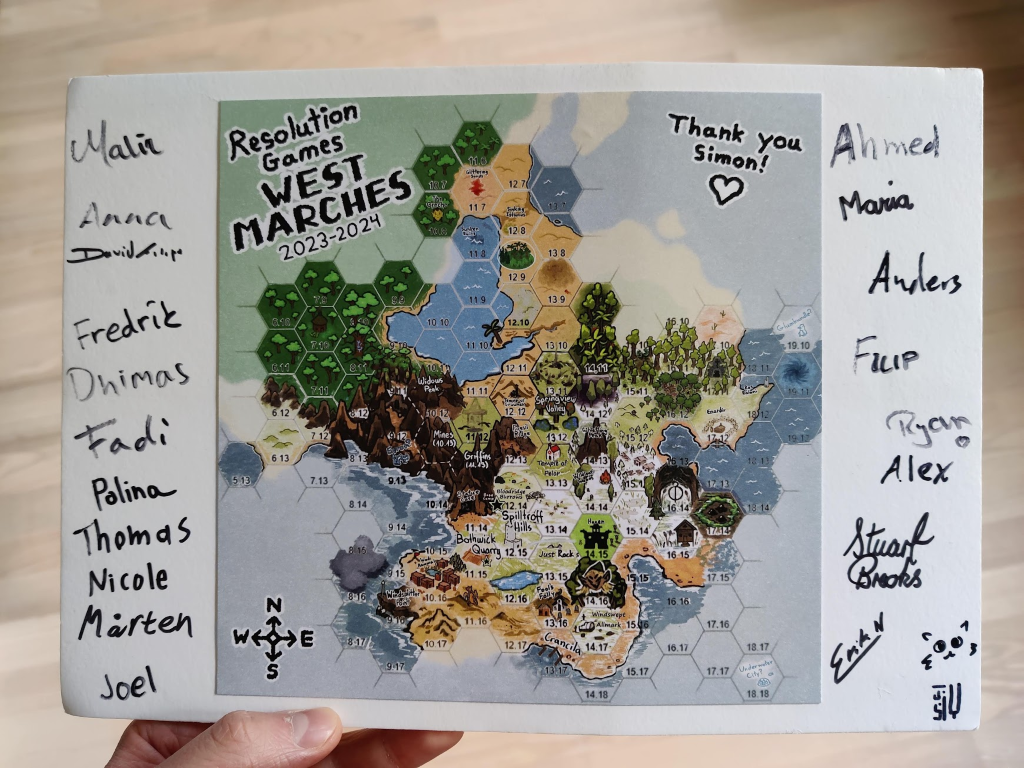 Signed Westmarches Map by the players Signed Westmarches Map by the players